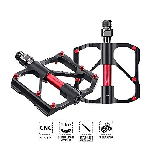 Pedali per mountain bike : NCKPDL Mountain Bike Pedali Cuscinetto Composito Pedale 9 / 16 Universale Lega di Alluminio della Bicicletta Piani della Piattaforma per Strada BMX MTB Fixie Bikesflat Bici