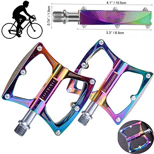 Pedali per mountain bike : NINI Pedale della Bicicletta con Antiscivolo MTB, Ultra Leggero Mountain Bike Pedale, Lega di Alluminio Pedali, colorato Accessori Biciclette per Esterna Che Guida Il 1 Coppia