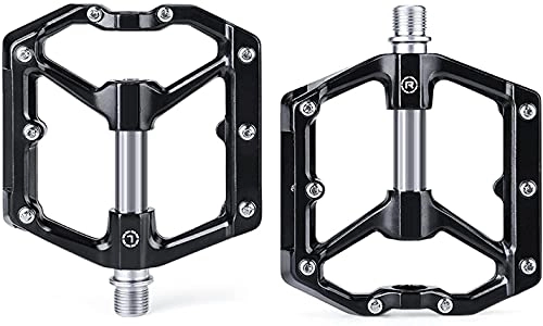 Pedali per mountain bike : NKTJFUR Pedali della bici, CNC. Pedalo in bicicletta antiscivolo in lega di alluminio, 3 cuscinetti sigillati con foglio di riflettore Pins anti-skid anti-vibrazione pedale bici da strada per MTB. Bic