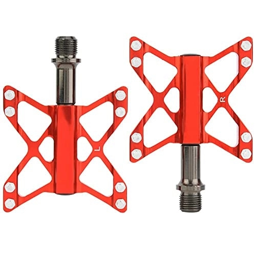 Pedali per mountain bike : Okuyonic Pedali Strumento di Sostituzione della Bicicletta Durevole Lega di Alluminio Mountain Road Bike Pedali Leggeri Elevata robustezza per Gli Sport scolastici per Il Trail Riding(Red)