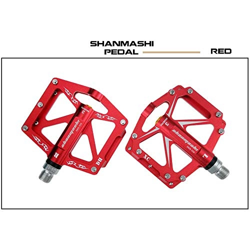 Pedali per mountain bike : Pedale biciclette Pedali mountain bike 1 paio in lega di alluminio antiscivolo resistente pedali bici superficie per strada BMX MTB Bike 6 colori Off-road del pedale della bicicletta ( Color : Red )