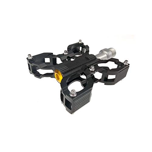 Pedali per mountain bike : Pedale della Bicicletta Pedali mountain bike 1 paio in lega di alluminio antiscivolo resistente pedali bici superficie per strada BMX MTB Bike 6 colori (SMS-05) Pedale da Ciclismo ( Color : Black )