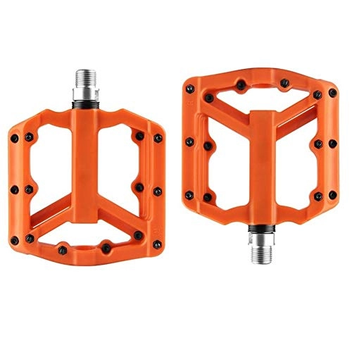 Pedali per mountain bike : Pedale Nylon Biciclette Coppia d'Acciaio MTB Road Bike Pedals 3 Cuscinetto sigillato in Bicicletta Parts Mountain Bike Pedali Road Bike Pedali (Color : Orange)