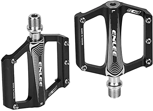 Pedali per mountain bike : Pedali bici Pedali ultraleggeri per mountain bike Pedali per bicicletta in alluminio 9 / 16" con cuscinetti sigillati e 10 pezzi perni antiscivolo, pedali antiscivolo per mountain bike Pedali (Black)