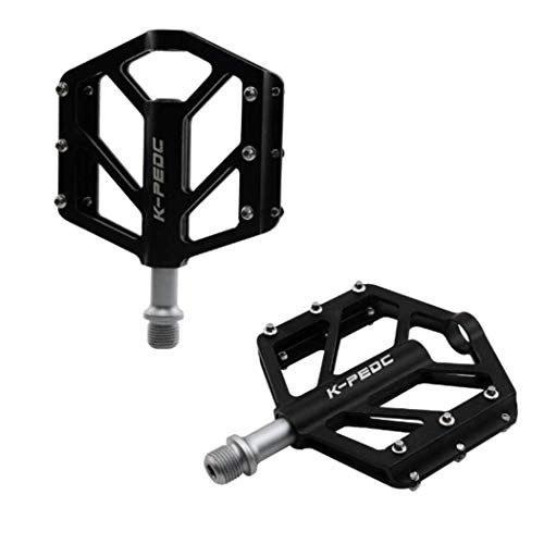 Pedali per mountain bike : Pedali Bicicletta in Lega di Alluminio Pressofuso Corpo Forte Antiscivolo DU Cuscinetti Sigillati Pedale Universale per 9 / 16 MTB BMX Road Mountain Bike Cycle (Nero, 1 Paio)