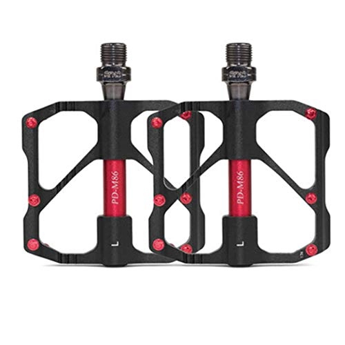 Pedali per mountain bike : Pedali Bicicletta Pedali in Lega di Alluminio Bicicletta Universale 3 Cuscinetti Cuscinetti a Tenuta stagna per 9 / 16"MTB BMX Road Mountain Bike Cycle (1 Paio), Black, MountainRoad