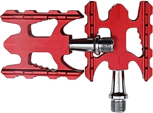 Pedali per mountain bike : pedali ciclismo, pedali bici da strada, Mountain BMX Pedale bicicletta universale Pedale bici pieghevole Cuscinetto sigillato Bici da strada antiscivolo (Color : Rood)