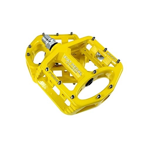 Pedali per mountain bike : Pedali Della Bici in Lega Di Magnesio 9 / 16 '' Cuscinetto Mandrino Ad Alta Resistenza Antiscivolo Grande Piattaforma Piattaforma Per Biciclette Per Biciclette Per Biciclette Per Mountain Bike, Giallo