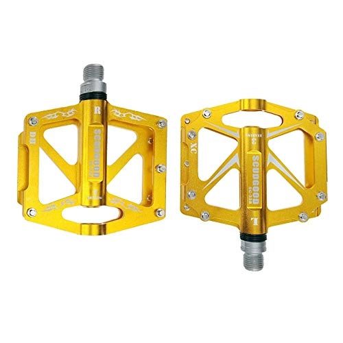 Pedali per mountain bike : Pedali for Mountain Bike Pedale for Bicicletta, Pedali Leggeri for Piattaforma for Bicicletta, 3 Pedali in Lega di Alluminio con Cuscinetti Sigillati for MTB Regalo Perfetto (Colore : Oro)