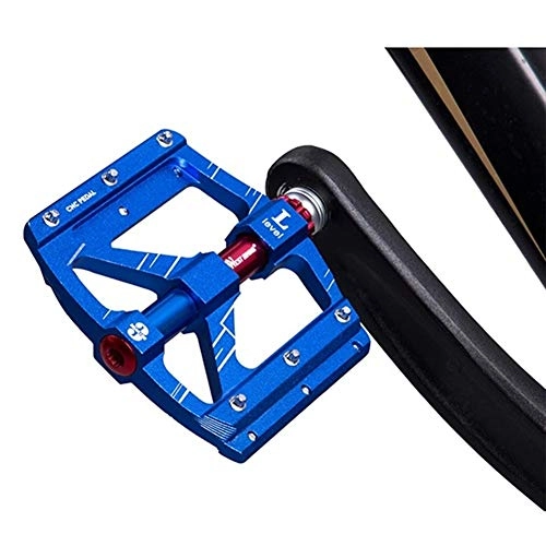 Pedali per mountain bike : Pedali mtb Pedale MTB della bicicletta della strada Pedali Viola Piattaforma in lega di alluminio 3 cuscinetti sigillati Ultralight di riciclaggio della bici pedali Pedali flat mtb ( Color : Blue )