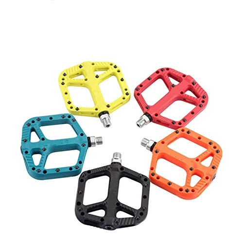 Pedali per mountain bike : Pedali per bicicletta da 14 mm per mountain bike, in fibra di nylon, con cuscinetto a pedale Oudoor, antiscivolo, pedali per mountain bike (dimensioni: 140 x 115 x 25 mm; colore: giallo)