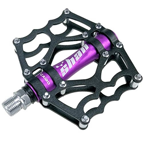 Pedali per mountain bike : Pedaliera Per Mountain Bike Pedaliera In Lega Di Alluminio Pedaliera Antiscivolo Per Biciclette Da Interno Ricambi Vari Colori (Viola nero)