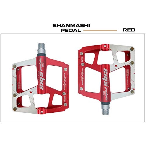 Pedali per mountain bike : QiHaoHeji Pedale Biciclette Pedale Mountain Bike 1 Paio di Lega di Alluminio Antiscivolo Pedale in Gomma Resistente Superficie 5 Colori off-Road del Pedale della Bicicletta (Color : Red)