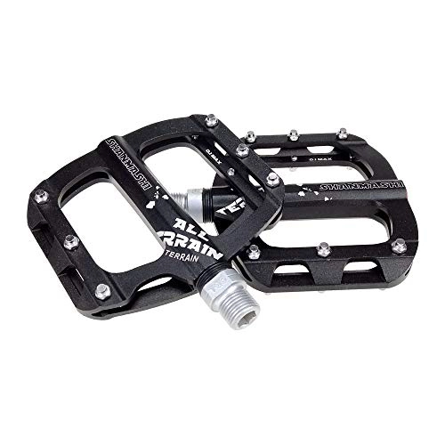 Pedali per mountain bike : QiHaoHeji Pedale Biciclette Una Coppia di Superficie Antiscivolo della Strada E Alluminio Resistente Pedale Pedale Mountain Bike più Stabile off-Road del Pedale della Bicicletta (Color : Black)