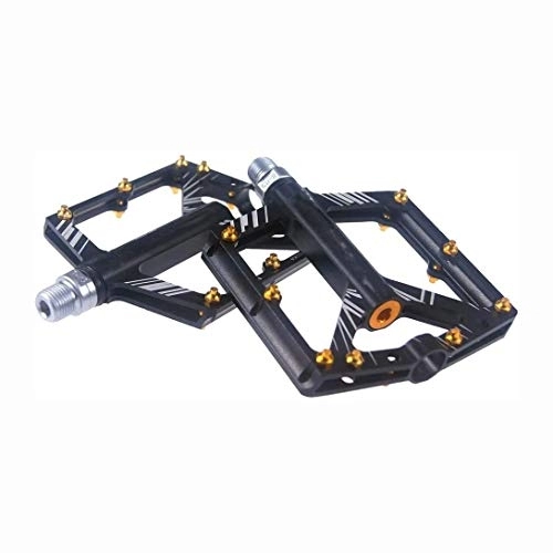 Pedali per mountain bike : QPLKKMOI Bike Pedali - Mountain Bike Pedals - Lega di Alluminio a Quattro Cuscinetto del Pedale, Fit Maggior Parte delle Biciclette, Nero