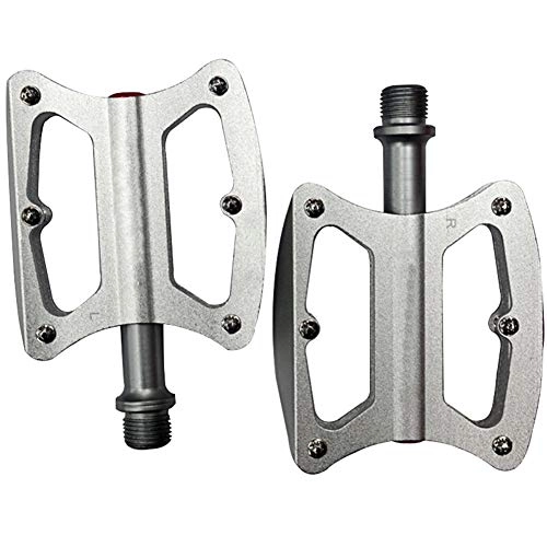 Pedali per mountain bike : QXPedal Pedali della Bicicletta di Alluminio Che corrono i Pedali Leggeri della Piattaforma della Bicicletta della Piegatura di Mountain Bike, Silver