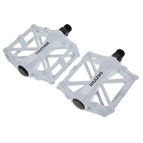 Pedali per mountain bike : QXYOGO Pedali MTB Mountain Bike Pedale MTB Pedali BMX Biciclette Piatto della Lega di Alluminio di Nylon Multi-Colori MTB Bike Cuscinetto Pedali Parti della Bicicletta 04 (Color : White)