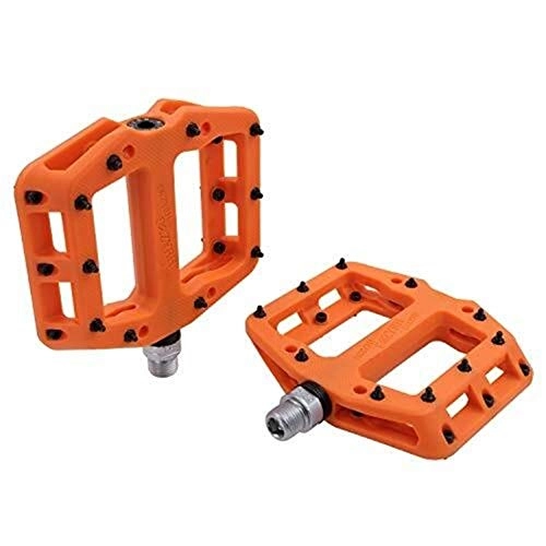 Pedali per mountain bike : QXYOGO Pedali MTB MTB Pedali Mountain Bike Pedali Leggera Fibra di Nylon Piattaforma Bicicletta Pedali for BMX MTB 9 / 16" 04 (Color : Orange)