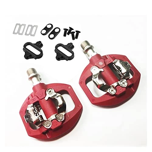 Pedali per mountain bike : Really miss you MTB. Pedale Autobloccante Cycling Mountain Bike Pedale Tacchetti in Nylon Pedali for Biciclette Bicylete Parts per Bici (Color : Red Pedal)