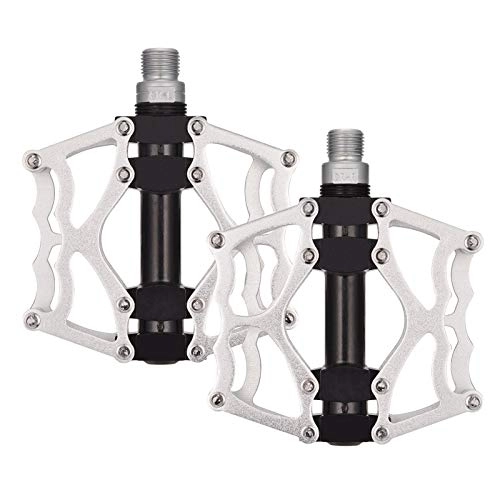 Pedali per mountain bike : Selighting Pedali MTB Bici Flat BMX Montagna da Corsa Pedale Bicicletta Ciclismo 9 / 16" Antiscivolo CNC in Lega di Alluminio Ultra Sealed Cuscinetto ASSE (Argento-1)