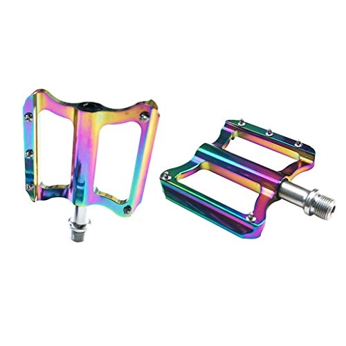 Pedali per mountain bike : Sharplace Pedali a Piattaforma Piatta BMX da 9 / 16"Ciclismo Mountain Road con Cuscinetti per Biciclette - Multicolor