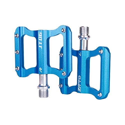 Pedali per mountain bike : SUUKAA Pedali Bicicletta Pedali MTB in Alluminio Anti-Slittamento Bici Pedali 9 / 16" Sealed Cuscinetto, Ultraleggeri Pedali Bici da Ciclismo Pedali per Bici MTB / BMX (Blu)