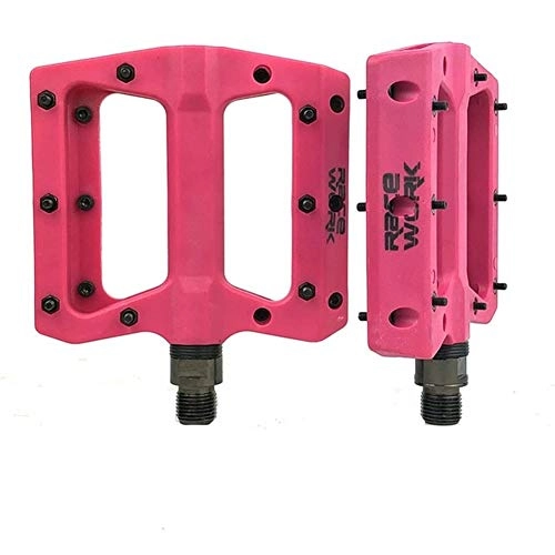 Pedali per mountain bike : SXCXYG Pedali MTB Concise Composito Piatto MTB della Montagna della Bicicletta Pedali di Nylon in Fibra di Big Foot Bici della Strada del Cuscinetto Pedales Bicicleta MTB 1 (Color : Pink)