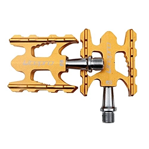 Pedali per mountain bike : Ultra-Light MTB Bicycle Pedals Bike Pedal Mountain Bike Nylon Fiber Road Bike Pedali Cuscinetti Bicicletta Bicycle Bike Parts Accessori per Ciclismo Pedali Bici (Color : Type2 Gold)