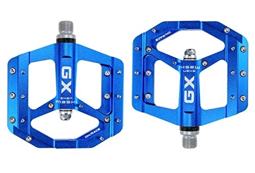 Pedali per mountain bike : WFEI Pedali della Bici della Piattaforma, Pedali della Mountain Bike Pedali della Bicicletta della Lega di Alluminio Leggero per La Montagna della Strada BMX MTB 9 / 16", Blu