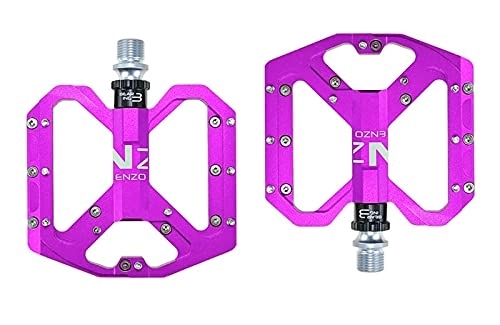 Pedali per mountain bike : WGZNYN Pedali MTB Pedali Mountain Bici Ultraleggera del Piede Piatto MTB CNC Leghe in Lega di Alluminio sigillate 3 pedili di Biciclette Anti-Slip. Pedali Flat MTB (Color : Purple)