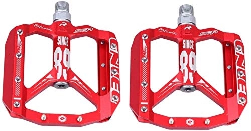 Pedali per mountain bike : WJJ Mountain Bike Pedale Ultralight della Bici della Strada del Pedale della Bicicletta della Lega di Alluminio Kelos Equipment Parts (Color : Red)