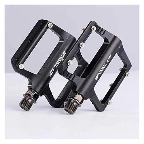 Pedali per mountain bike : WSGYX 1 Paia Pedali Biciclette Ultra-Leggero Bicicletta Mountain Bike Pedali Piatti Antiscivolo Lega di Alluminio Pedali Piatti Cycling MTB Bike Accessori Bike Pedals (Color : Black)