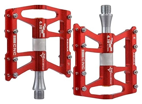 Pedali per mountain bike : WSGYX Mountain Bike Bicycle Pedals Cycling Ultralight in Lega di Alluminio 4 Cuscinetti MTB Pedali Bicicleta Bike Pedali Bike Pedali (Color : Red)