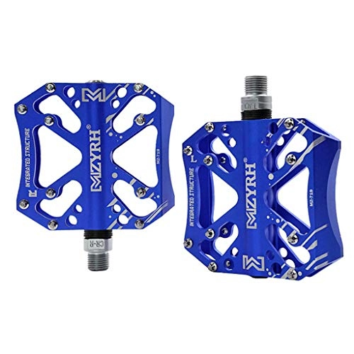 Pedali per mountain bike : YANBINYA Pedal Bike, Ultralight Lega di Alluminio Antisdrucciolevole del 9 / 16" Bicicletta pedana Piatta Pedali, per Mountain Bike / Strada Biciclette / BMX / MTB(Blu)