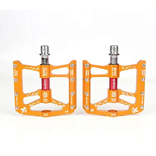 Pedali per mountain bike : YANBINYA Pedali Bici, 9 / 16 in Lega di Alluminio Leggera con Cuscinetti sigillati Antiscivolo Pedali ibridi Piatti, per Mountain Bike / Bici da Strada / BMX / MTB(Giallo)