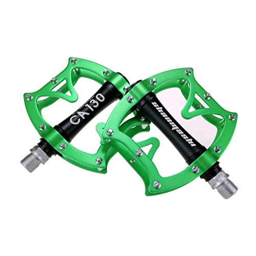 Pedali per mountain bike : YANBINYA Pedali per Bici, Antiscivolo Resistente Lega di Alluminio Cuscinetto sigillato Piattaforma per Bici Pedale Piatto, per Pedali ibridi MTB BMX da 9 / 16" per Mountain Bike(Verde)