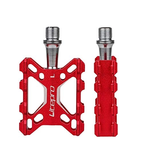 Pedali per mountain bike : YCXYC Pedale della Bicicletta, Pedale MTB Bici Ciclismo, Pedali, Pedali Piatti in Lega con Cuscinetto per Bicicletta E Mountain Bike, Antiscivolo, Ultraleggeri, Piatti per Mountain Bike 9 / 16" 14mm, Rosso