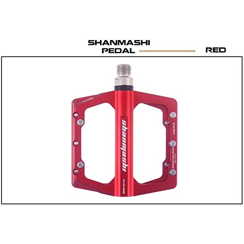 Pedali per mountain bike : Yinglihua Pedale Biciclette Pedale Mountain Bike 1 Paio di Lega di Alluminio Antiscivolo Pedale in Gomma Resistente a 4 Colori off-Road del Pedale della Bicicletta (Color : Red)