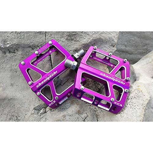 Pedali per mountain bike : Yinglihua Pedale Biciclette Pedale Mountain Bike 1 Paio di Lega di Alluminio Antiscivolo Pedale in Gomma Resistente a 6 Colori off-Road del Pedale della Bicicletta (Color : Purple)