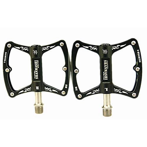 Pedali per mountain bike : Yinglihua Pedale Biciclette Pedali per Mountain Bike 1 Paio in Lega di Titanio Antiscivolo Pedali per Bici durevoli Superficie per Strada BMX MTB off-Road del Pedale della Bicicletta (Color : Black)