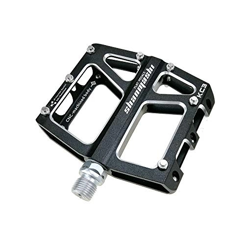 Pedali per mountain bike : YLiansong-home Leggero e Pedale Stabile Mountain Bike Pedali 1 Paio Lega di Alluminio Antiscivolo, Resistente, Superficie Bici Pedali for Strada MTB Bike 6 Colori (KC3) Antiscivolo (Color : Black)