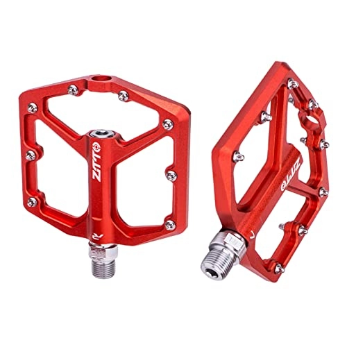 Pedali per mountain bike : yotijay Bicycle Road Mountain Bike Flat Platform Pedals MTB BMX Cycling Aluminum Alloy Sealed Bearing 9 / 16 inch Lightweight Nop-Slip Pedal Red