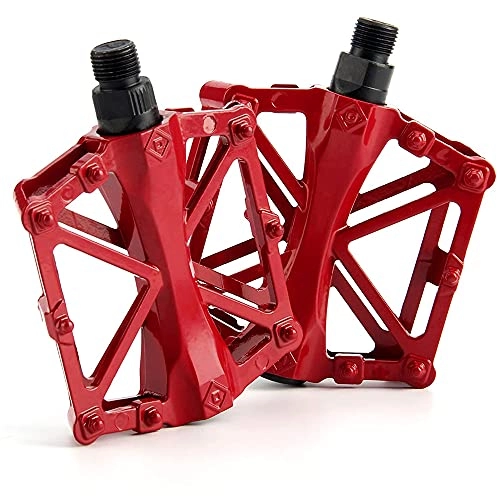 Pedali per mountain bike : YQZX Pedalo 2pcs, Pedale della Mountain Bike, Albero del Cuscinetto sigillato Antiscivolo Antiscivolo, Adatto per Mountain Bike BMX MTB Bici da Strada, Red