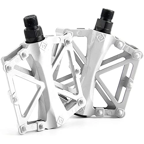 Pedali per mountain bike : YQZX Pedalo 2pcs, Pedale della Mountain Bike, Albero del Cuscinetto sigillato Antiscivolo Antiscivolo, Adatto per Mountain Bike BMX MTB Bici da Strada, White