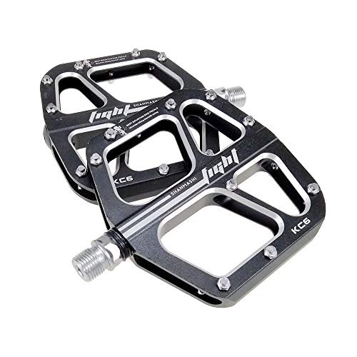 Pedali per mountain bike : YuYzHanG Pedali Bici Skid Durevole Pedale di Bicicletta Alluminio Applicabile A Scatto Fisso 1 su 6 Colori Stradale Bicicletta Pieghevole Pedali Bici Antiscivolo (Color : Black)