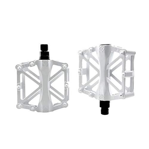 Pedali per mountain bike : YYTL 1 Paio Ultraleggero Pedali della Bicicletta della Lega di Alluminio Antiscivolo Strada Mountain Bike Pedali for MTB / for BMX TB11 (Color : White)