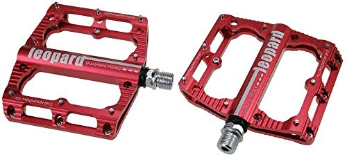 Pedali per mountain bike : YZ Pedale, Mountain Bike Pedali, alluminio pedali in lega ampia e confortevole antisdrucciolevoli Pedali accessori per l'equitazione, Rosso