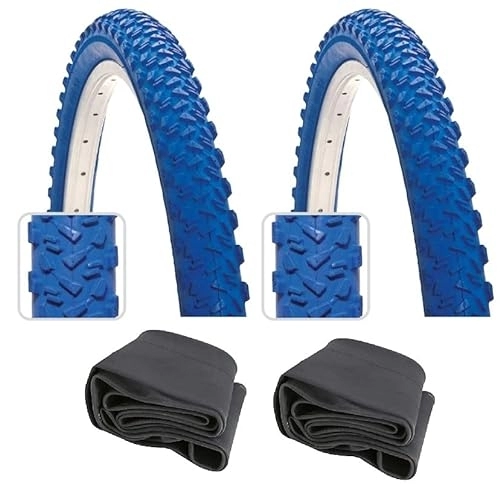 Pneumatici per Mountain Bike : KENDA CICLOSPORTMARKET 2 x Copertone 26 X 1.95 Blu + 2 x Camera d'Aria 26 x 1.95 VALVOLA Italiana Standard per Bici Mountain Bike / MTB - Consegna 24 Ore