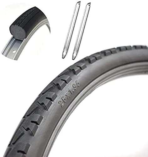 Pneumatici per Mountain Bike : KONGWU Pneumatico Solido per Bicicletta da 26"X 1, 95 E 2 Leve per Pneumatici, Accessori per Pezzi di Ricambio per Pneumatici per Mountain Bike, Pneumatici per Bici da Strada da 26 Pollici, Amazing