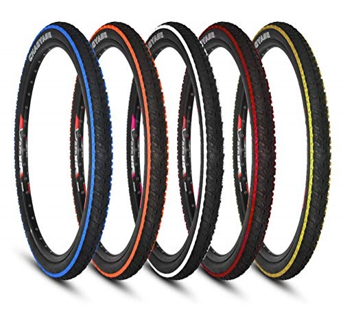 Pneumatici per Mountain Bike : WERFFT 26x1.95 / 47-559 Mountain Bike Tyre Interno ed Esterno Pneumatici Forti Pneumatici Colori della Bicicletta (2 Pezzi), Bianca